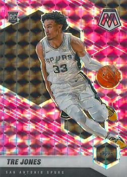 #243 Tre Jones - San Antonio Spurs - 2020-21 Panini Mosaic - Mosaic Camo Pink Basketball