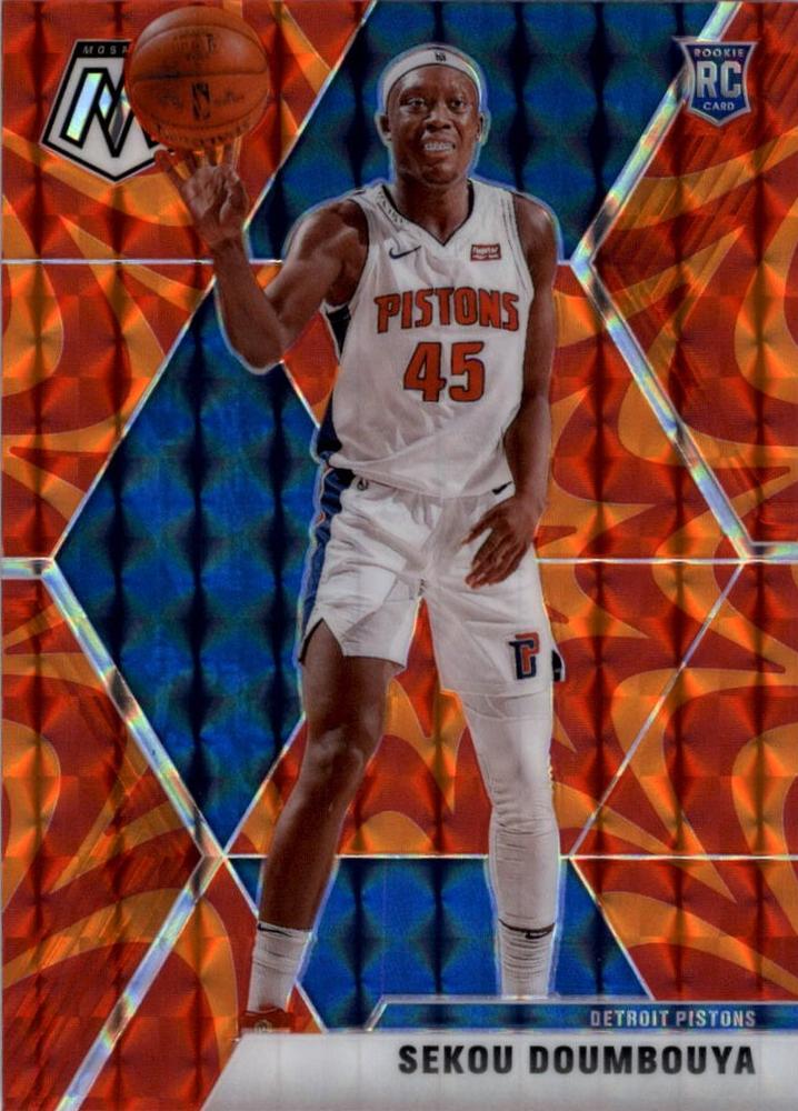 #243 Sekou Doumbouya - Detroit Pistons - 2019-20 Panini Mosaic - Reactive Orange Basketball