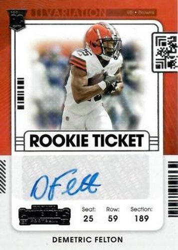 #243b Demetric Felton - Cleveland Browns - 2021 Panini Contenders Football