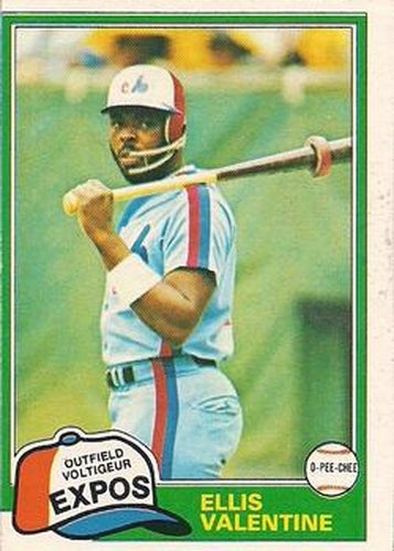 #244 Ellis Valentine - Montreal Expos - 1981 O-Pee-Chee - Gray Back Baseball