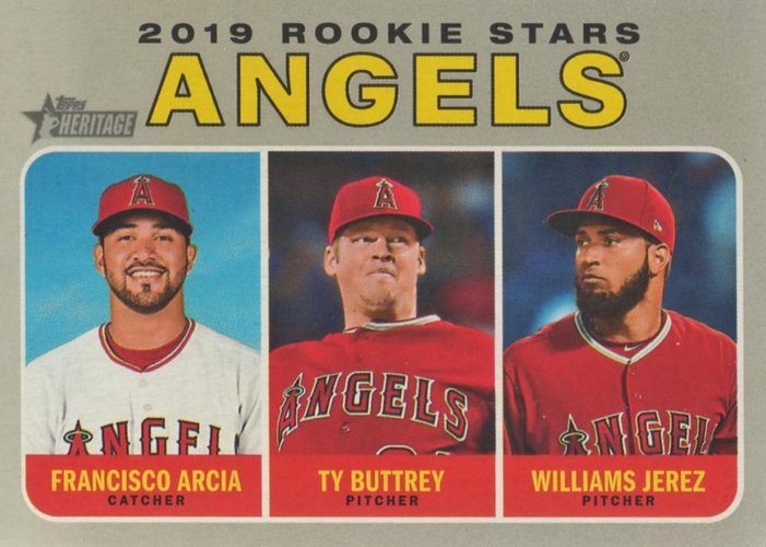 #244 Angels 2019 Rookie Stars Francisco Arcia / Ty Buttrey / Williams Jerez - Los Angeles Angels - 2019 Topps Heritage Baseball
