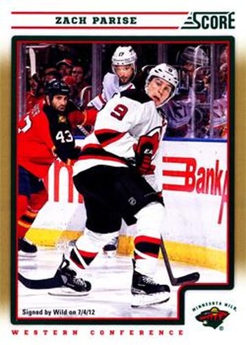 #244 Zach Parise - Minnesota Wild - 2012-13 Score - Gold Rush Hockey