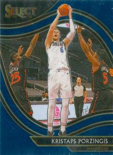 #244 Kristaps Porzingis - Dallas Mavericks - 2020-21 Panini Select - Blue Basketball