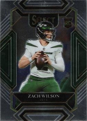 #244 Zach Wilson - New York Jets - 2021 Panini Select - Black and Gold Prizm Die Cut Football