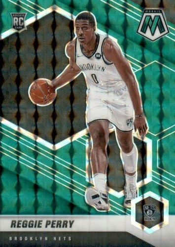 #244 Reggie Perry - Brooklyn Nets - 2020-21 Panini Mosaic - Mosaic Green Basketball