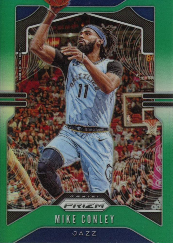 #244 Mike Conley - Utah Jazz - 2019-20 Panini Prizm - Prizms Green Basketball