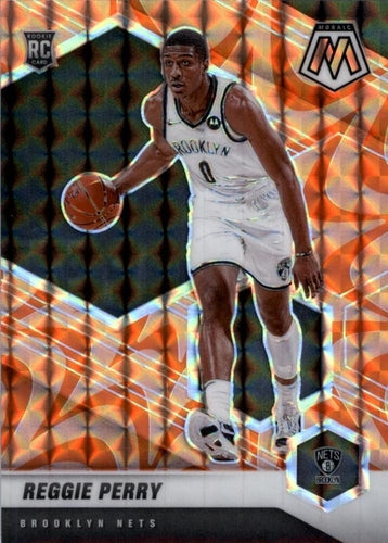 #244 Reggie Perry - Brooklyn Nets - 2020-21 Panini Mosaic - Mosaic Reactive Orange Basketball
