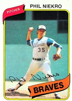 #245 Phil Niekro - Atlanta Braves - 1980 Topps Baseball