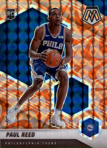 #245 Paul Reed - Philadelphia 76ers - 2020-21 Panini Mosaic - Mosaic Reactive Orange Basketball
