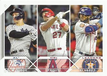 #246 AL HRs Leaders Aaron Judge / Mike Trout / Yordan Alvarez - New York Yankees / Los Angeles Angels / Houston Astros - 2023 Topps Baseball