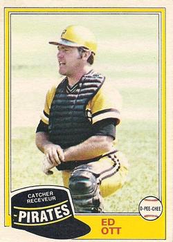 #246 Ed Ott - Pittsburgh Pirates - 1981 O-Pee-Chee - Gray Back Baseball
