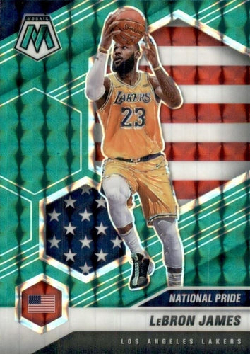 #247 LeBron James - Los Angeles Lakers - 2020-21 Panini Mosaic - Mosaic Green Basketball