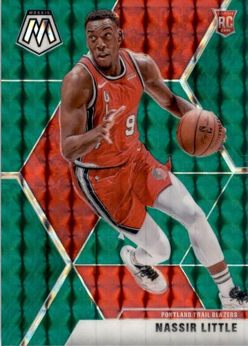 #247 Nassir Little - Portland Trail Blazers - 2019-20 Panini Mosaic - Green Prizm Basketball