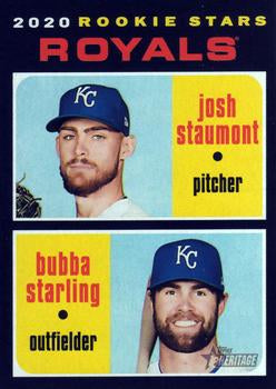 #247 Royals 2020 Rookie Stars Josh Staumont / Bubba Starling - Kansas City Royals - 2020 Topps Heritage Baseball