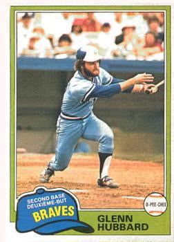 #247 Glenn Hubbard - Atlanta Braves - 1981 O-Pee-Chee - Gray Back Baseball