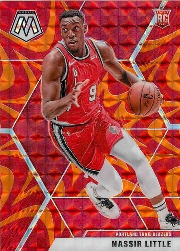 #247 Nassir Little - Portland Trail Blazers - 2019-20 Panini Mosaic - Reactive Orange Basketball