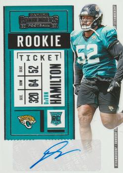 #247 Davon Hamilton - Jacksonville Jaguars - 2020 Panini Contenders Football