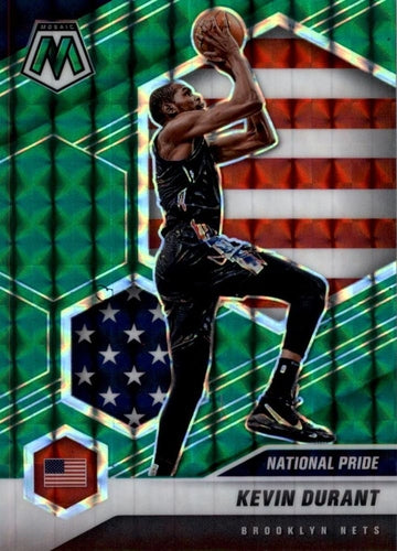 #248 Kevin Durant - Brooklyn Nets - 2020-21 Panini Mosaic - Mosaic Green Basketball