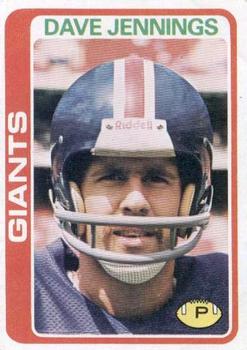 #248 Dave Jennings - New York Giants - 1978 Topps Football