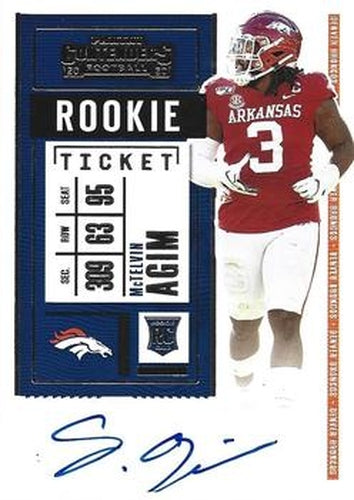 #248 McTelvin Agim - Denver Broncos - 2020 Panini Contenders Football