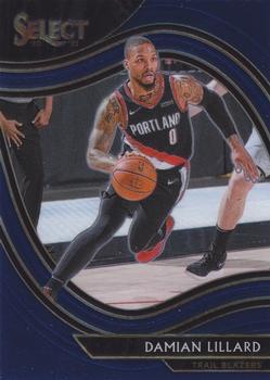 #248 Damian Lillard - Portland Trail Blazers - 2020-21 Panini Select - Blue Basketball