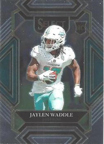 #248 Jaylen Waddle - Miami Dolphins - 2021 Panini Select - Black and Gold Prizm Die Cut Football