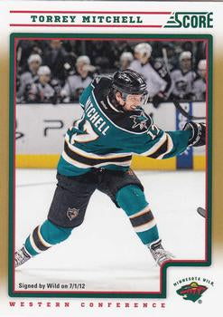 #249 Torrey Mitchell - Minnesota Wild - 2012-13 Score - Gold Rush Hockey