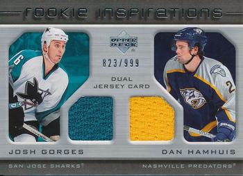 #249 Josh Gorges / Dan Hamhuis - San Jose Sharks / Nashville Predators - 2005-06 Upper Deck Rookie Update Hockey