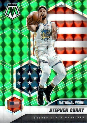 #249 Stephen Curry - Golden State Warriors - 2020-21 Panini Mosaic - Mosaic Green Basketball