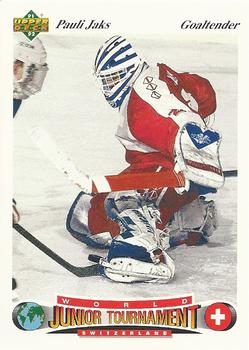 #24 Pauli Jaks - Switzerland - 1991-92 Upper Deck Czech World Juniors Hockey