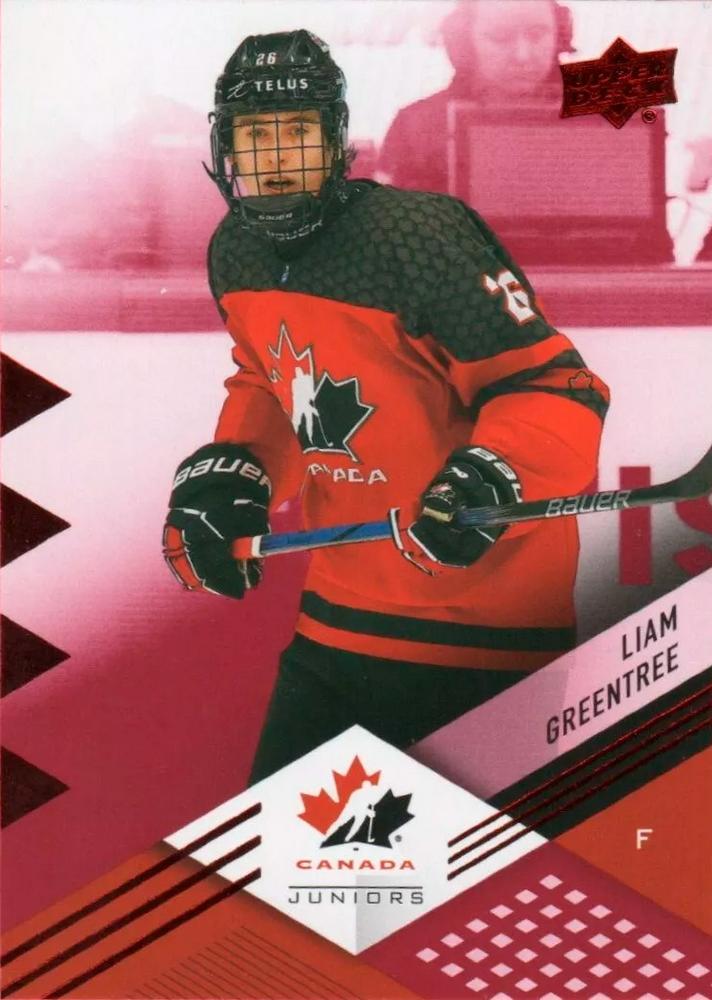 #24 Liam Greentree - Canada - 2024 Upper Deck Team Canada Juniors - Red Foil Hockey