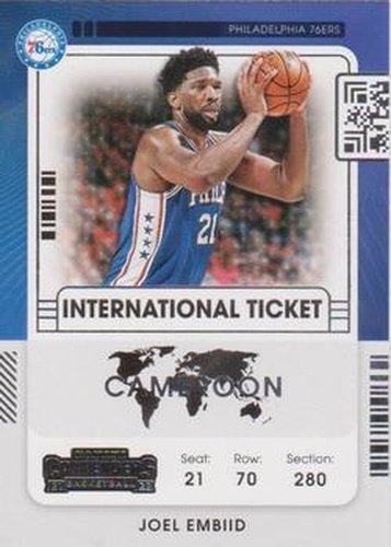 #24 Joel Embiid - Philadelphia 76ers - 2021-22 Panini Contenders - International Ticket Basketball