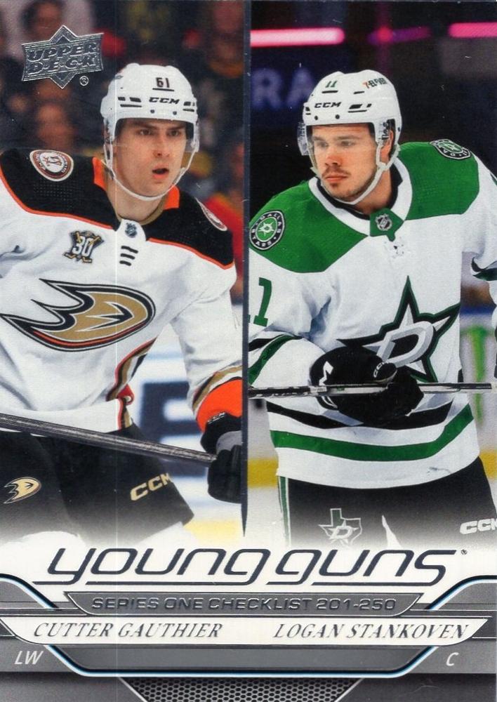 #250 Young Guns Checklist Cutter Gauthier / Logan Stankoven - Anaheim Ducks / Dallas Stars - 2024-25 Upper Deck Hockey
