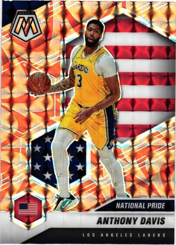 #250 Anthony Davis - Los Angeles Lakers - 2020-21 Panini Mosaic - Mosaic Reactive Orange Basketball