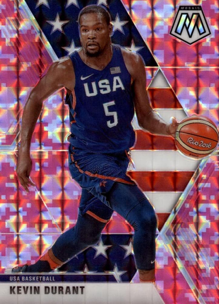 #251 Kevin Durant - USA - 2019-20 Panini Mosaic - Camo Pink Basketball