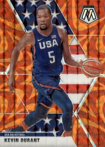 #251 Kevin Durant - USA - 2019-20 Panini Mosaic - Reactive Orange Basketball