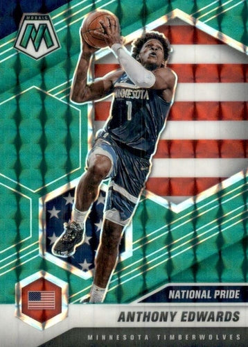 #252 Anthony Edwards - Minnesota Timberwolves - 2020-21 Panini Mosaic - Mosaic Green Basketball