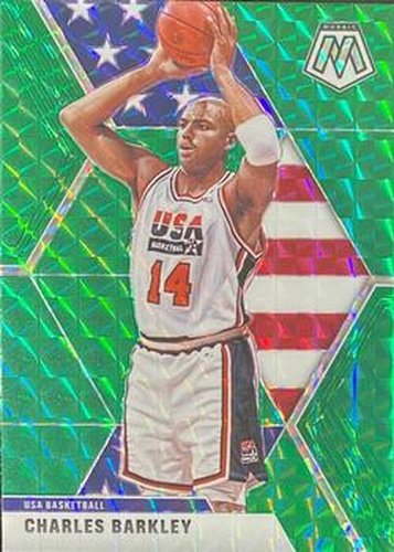 #252 Charles Barkley - USA - 2019-20 Panini Mosaic - Green Prizm Basketball