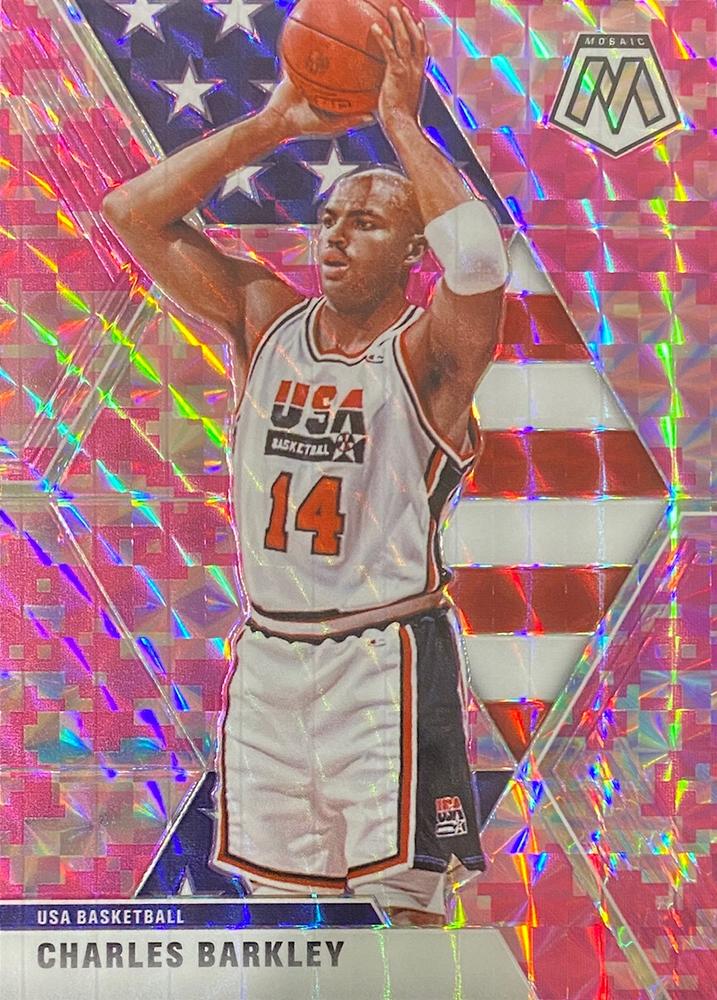 #252 Charles Barkley - USA - 2019-20 Panini Mosaic - Camo Pink Basketball
