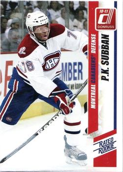 #252a P.K. Subban - Montreal Canadiens - 2010-11 Donruss Hockey