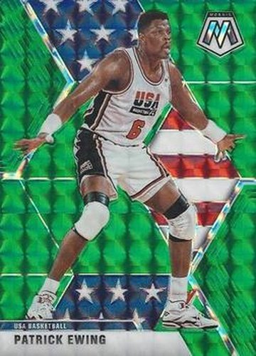 #253 Patrick Ewing - USA - 2019-20 Panini Mosaic - Green Prizm Basketball