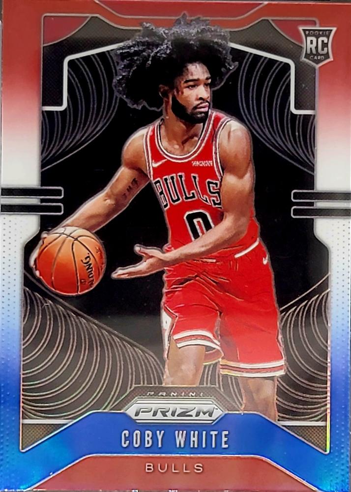 #253 Coby White - Chicago Bulls - 2019-20 Panini Prizm - Prizms Red White and Blue Basketball