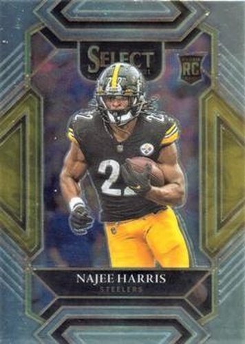 #253 Najee Harris - Pittsburgh Steelers - 2021 Panini Select - Black and Gold Prizm Die Cut Football