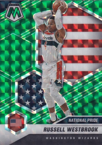 #253 Russell Westbrook - Washington Wizards - 2020-21 Panini Mosaic - Mosaic Green Basketball
