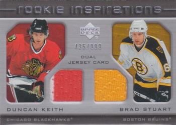 #253 Duncan Keith / Brad Stuart - Chicago Blackhawks / Boston Bruins - 2005-06 Upper Deck Rookie Update Hockey