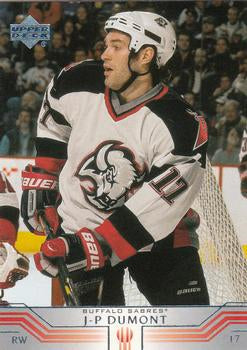#254 J.P. Dumont - Buffalo Sabres - 2001-02 Upper Deck Hockey