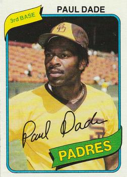 #254 Paul Dade - San Diego Padres - 1980 Topps Baseball