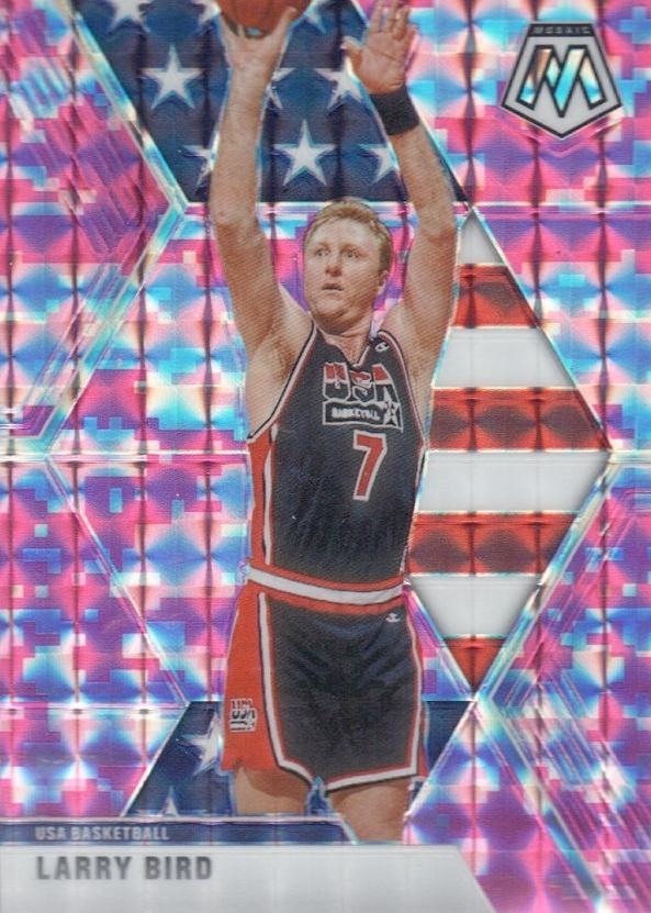 #254 Larry Bird - USA - 2019-20 Panini Mosaic - Camo Pink Basketball