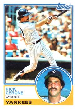 #254 Rick Cerone - New York Yankees - 1983 Topps Baseball