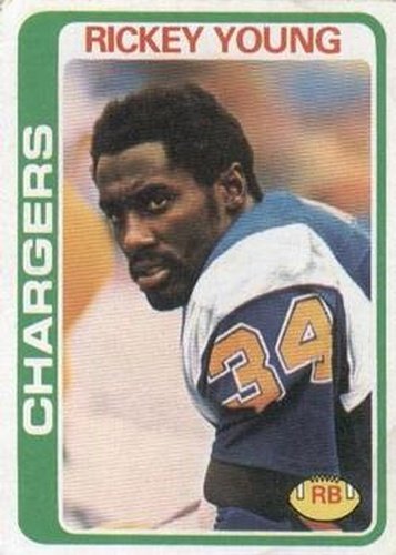 #254 Rickey Young - San Diego Chargers - 1978 Topps Football